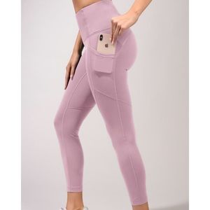 “LUX" HI RISE Ankle Legging with Pocket-Dawn pink
